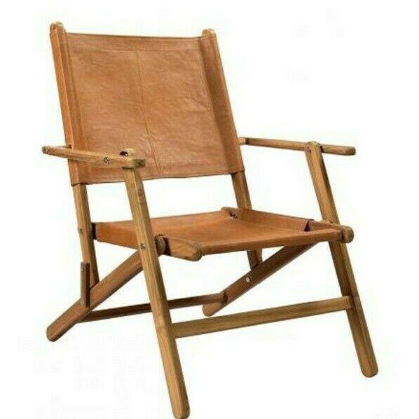 Collection 104+ Images vintage wooden folding chair with leather seat Latest