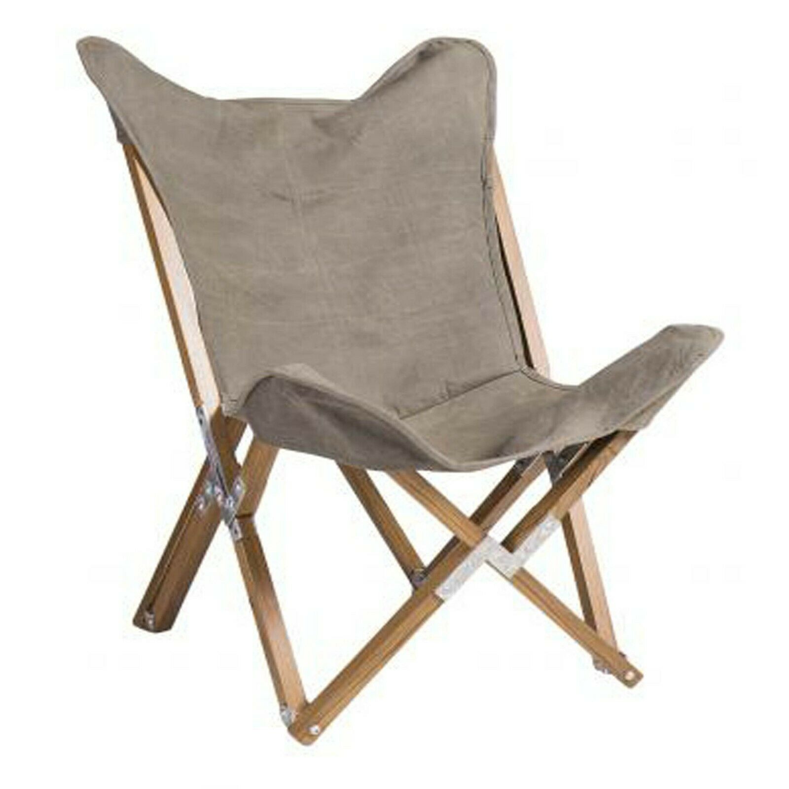 Green Canvas Vintage Style Folding Butterfly Chair Seat Retro Interior